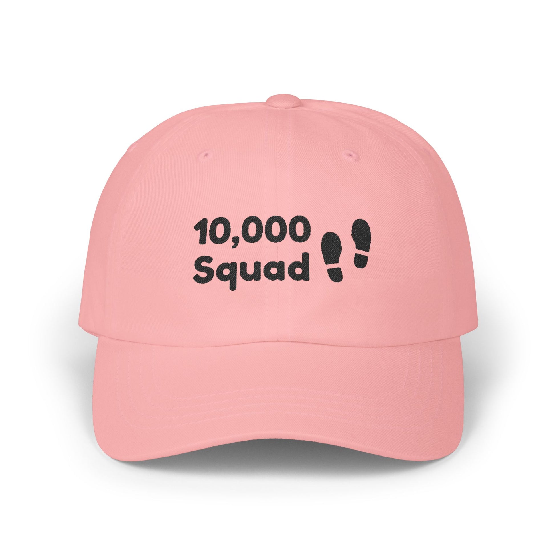 10,000 Steps Squad slogan women's, baseball cap, for walking 10,000 steps a day, keeping active, outdoor fitness, exercise, well-being statement hat