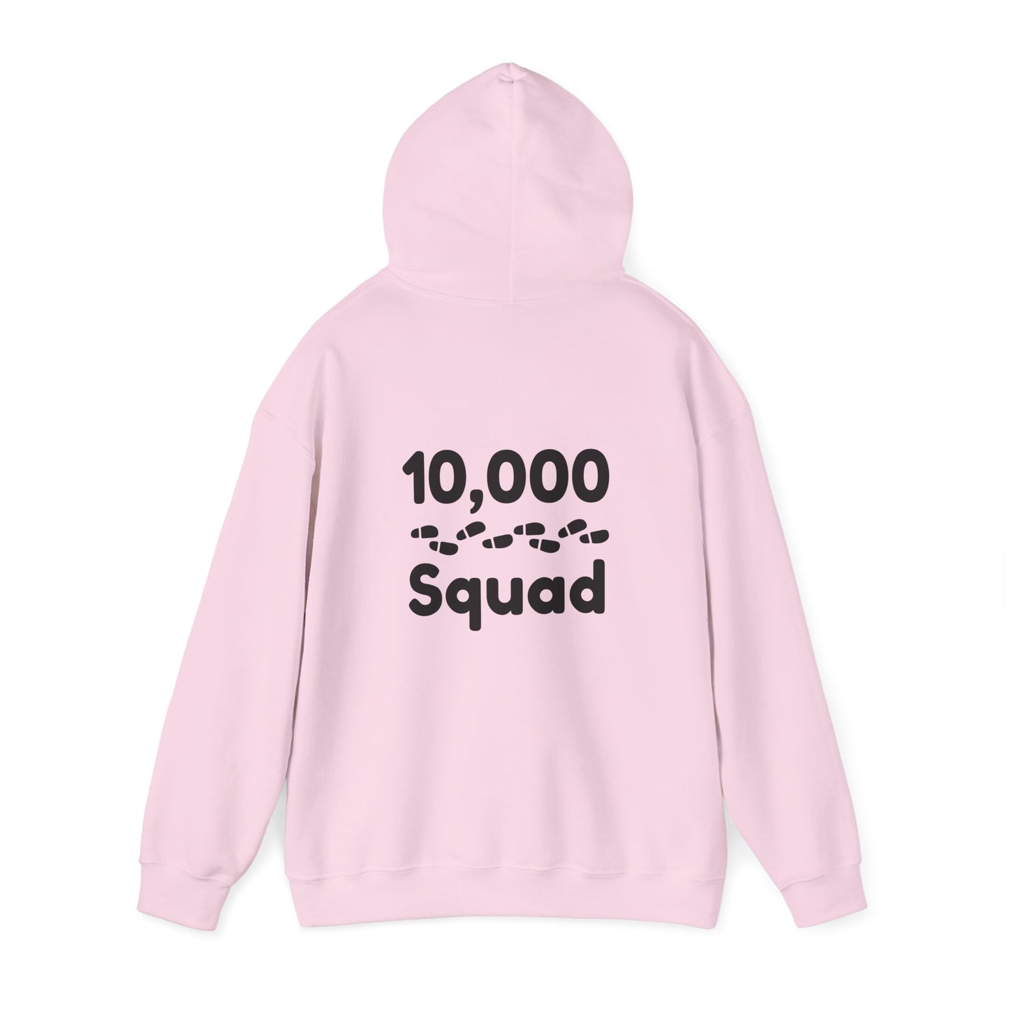 10,000 Steps Squad slogan women's, hoodie, for walking 10,000 steps a day, keeping active, outdoor fitness, exercise, well-being statement hoodie