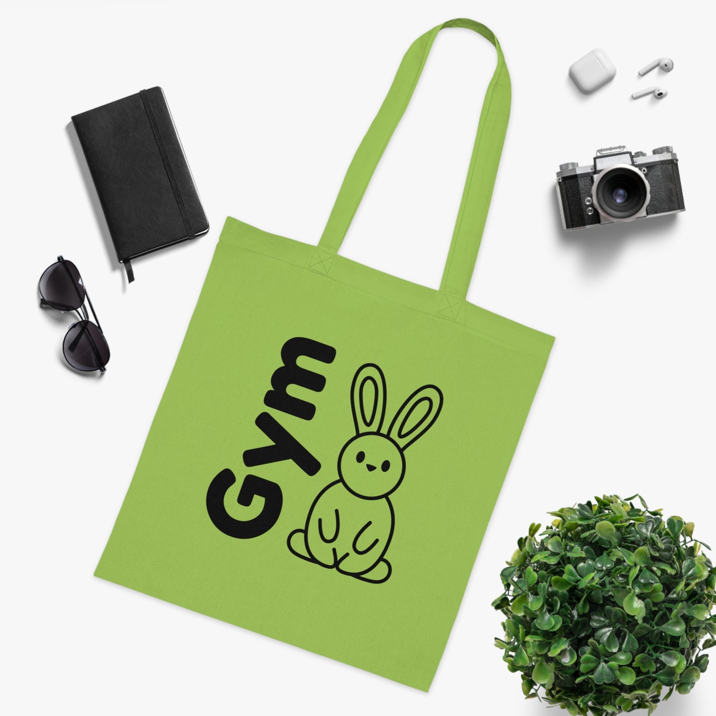 Gym Bunny slogan cotton tote bag, fitness, gym, workout, active lifestyle, bold, fun, quirky, cute, athleisure, statement bag