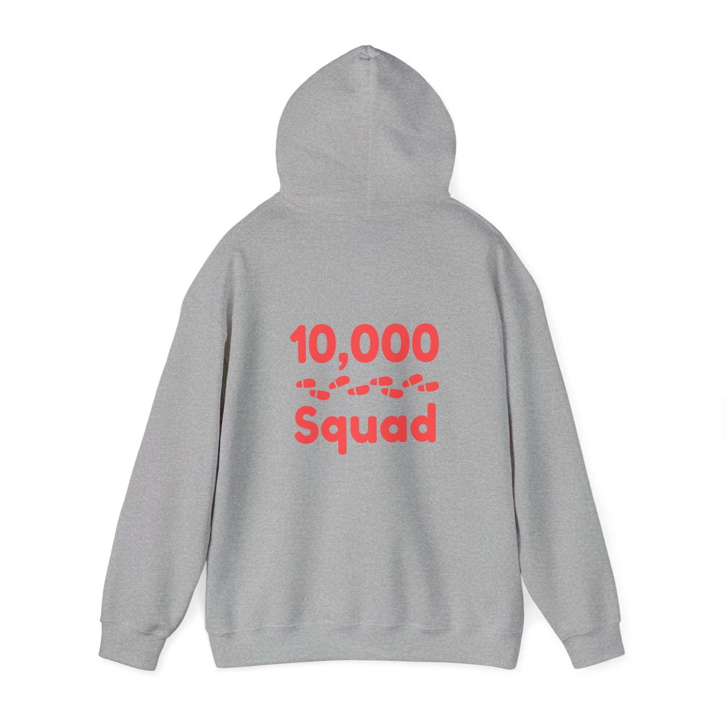 10,000 Steps Squad slogan women's, hoodie, for walking 10,000 steps a day, keeping active, outdoor fitness, exercise, well-being statement hoodie
