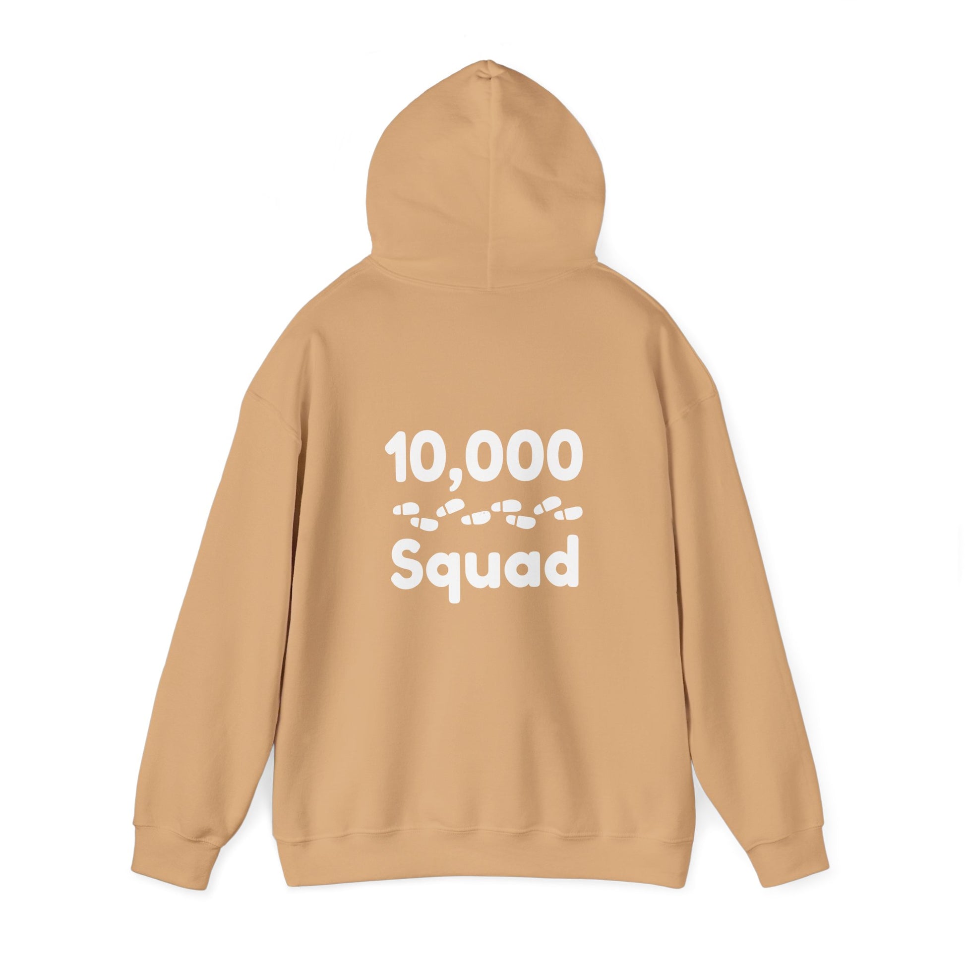 10,000 Steps Squad slogan women's, hoodie, for walking 10,000 steps a day, keeping active, outdoor fitness, exercise, well-being statement hoodie