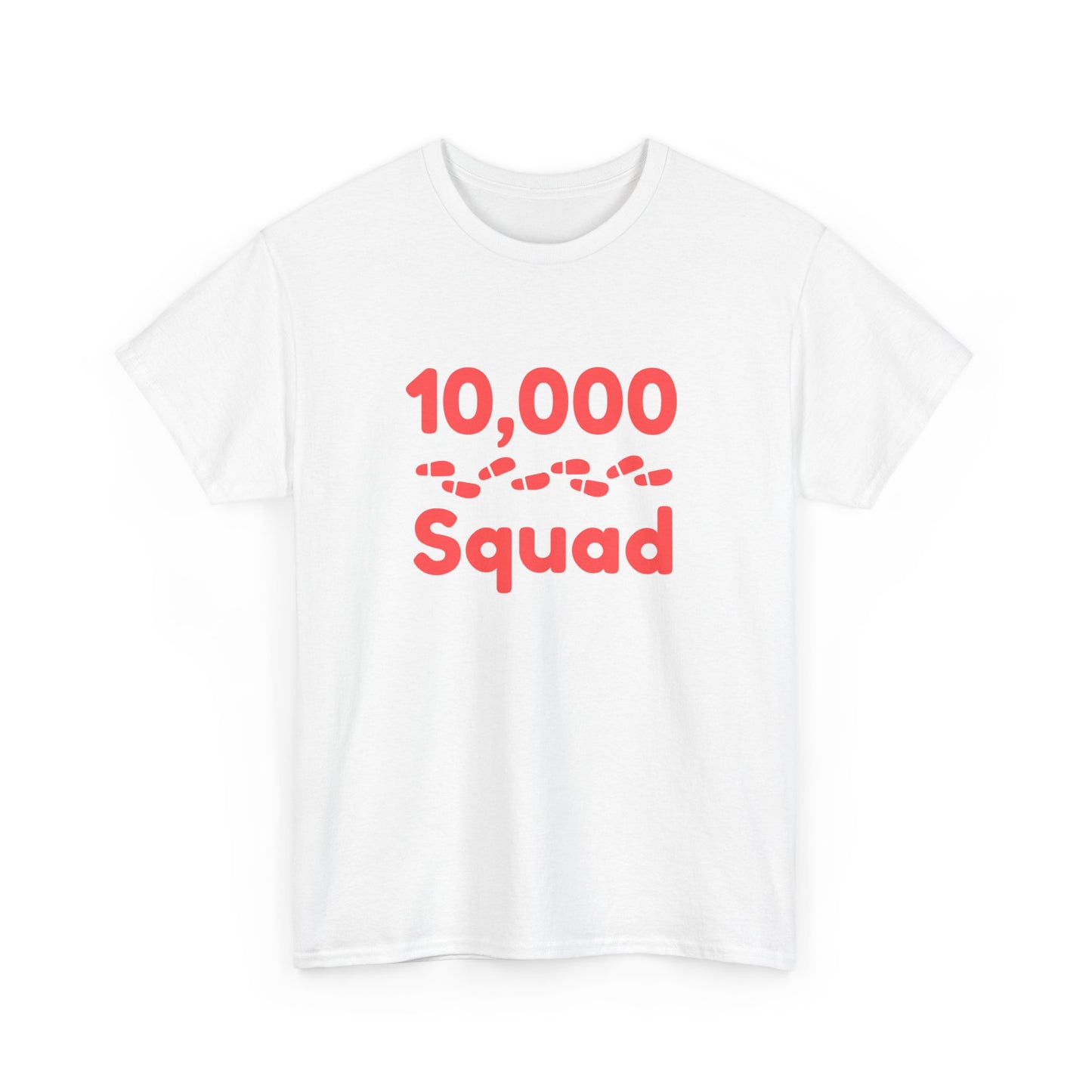 10,000 Steps Squad slogan women's t-shirt, for walking 10,000 steps a day, keeping active, outdoor fitness, exercise, well-being statement tee