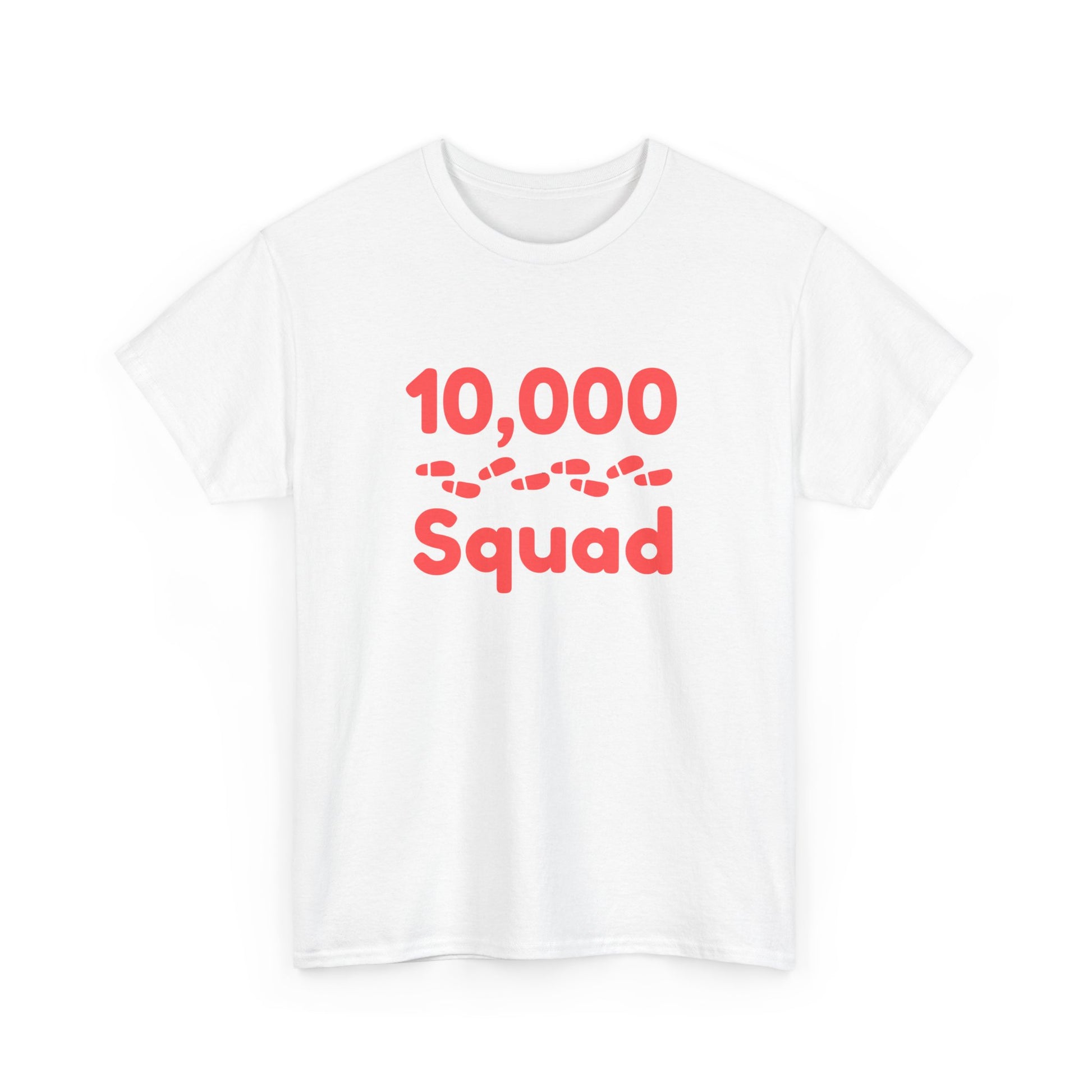 10,000 Steps Squad slogan women's t-shirt, for walking 10,000 steps a day, keeping active, outdoor fitness, exercise, well-being statement tee
