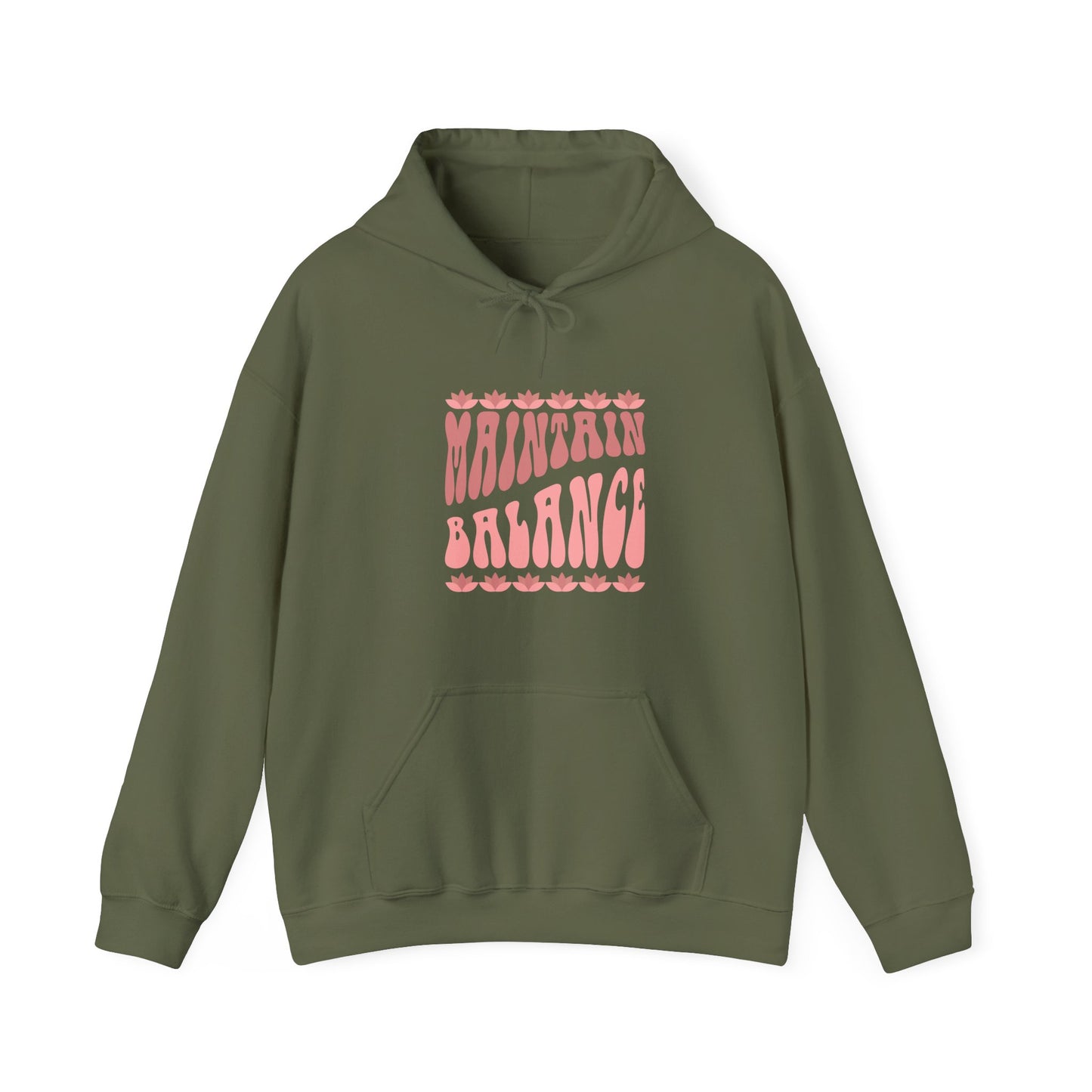 Maintain Balance slogan hoodie, mindfulness, yoga and wellness top, balance quote activewear, self-care clothing, wellness lifestyle apparel, positive vibes, meditation, calm and centred casual top