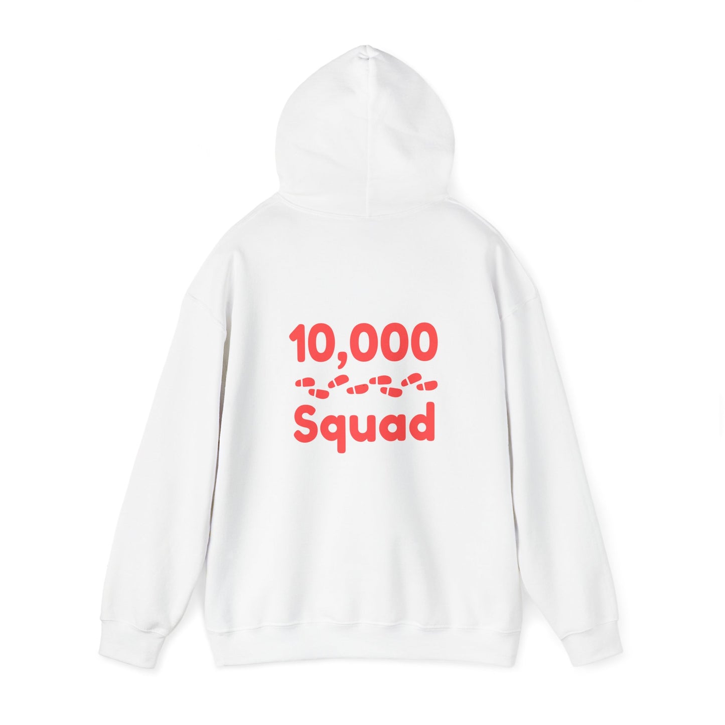 10,000 Steps Squad slogan women's, hoodie, for walking 10,000 steps a day, keeping active, outdoor fitness, exercise, well-being statement hoodie