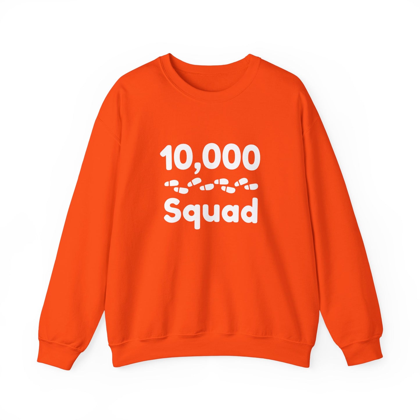 10,000 Steps Squad slogan women's sweatshirt, for walking 10,000 steps a day, keeping active, outdoor fitness, exercise, well-being statement top