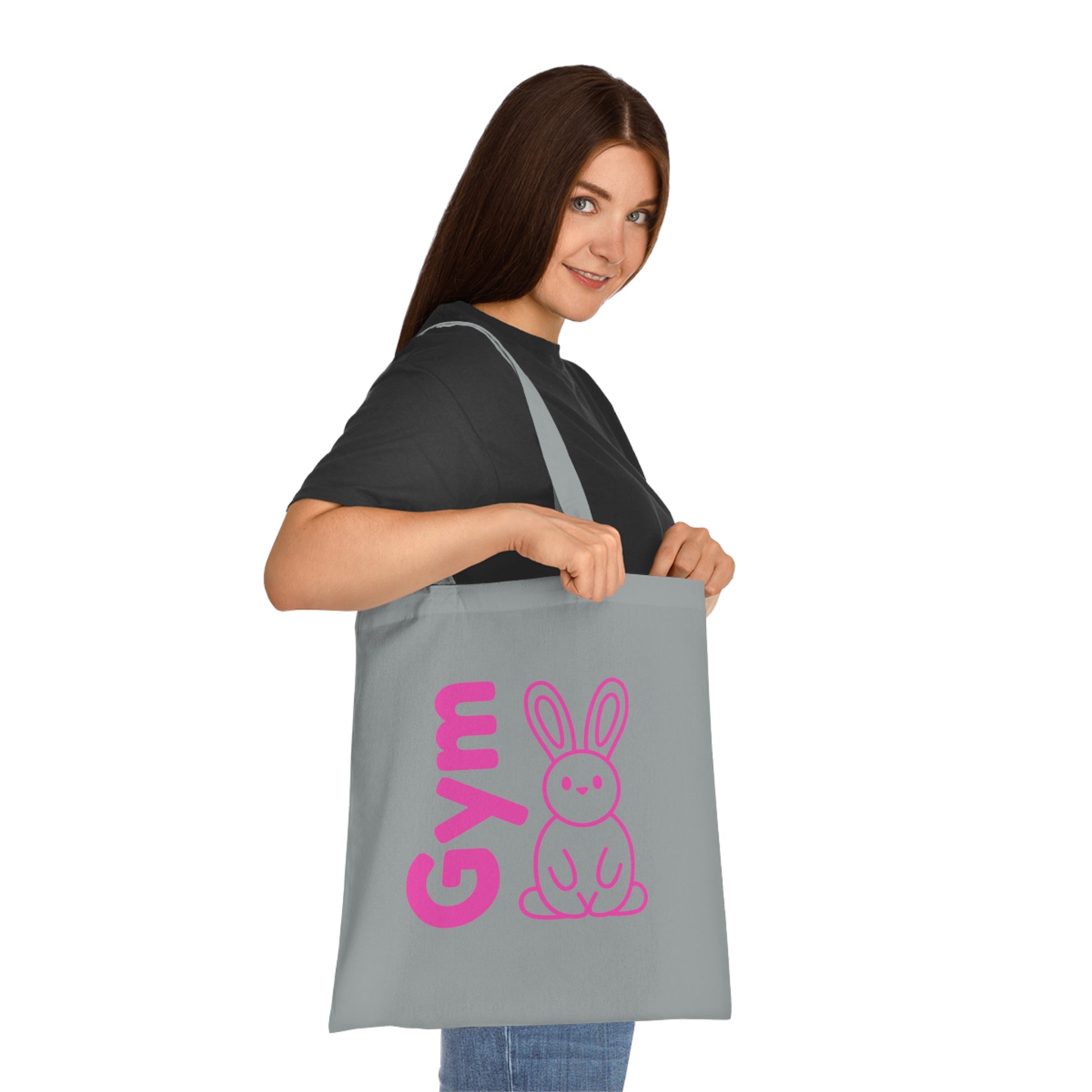 Gym Bunny slogan cotton tote bag, fitness, gym, workout, active lifestyle, bold, fun, quirky, cute, athleisure, statement bag