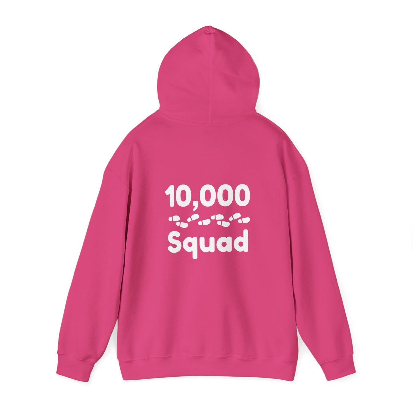 10,000 Steps Squad slogan women's, hoodie, for walking 10,000 steps a day, keeping active, outdoor fitness, exercise, well-being statement hoodie