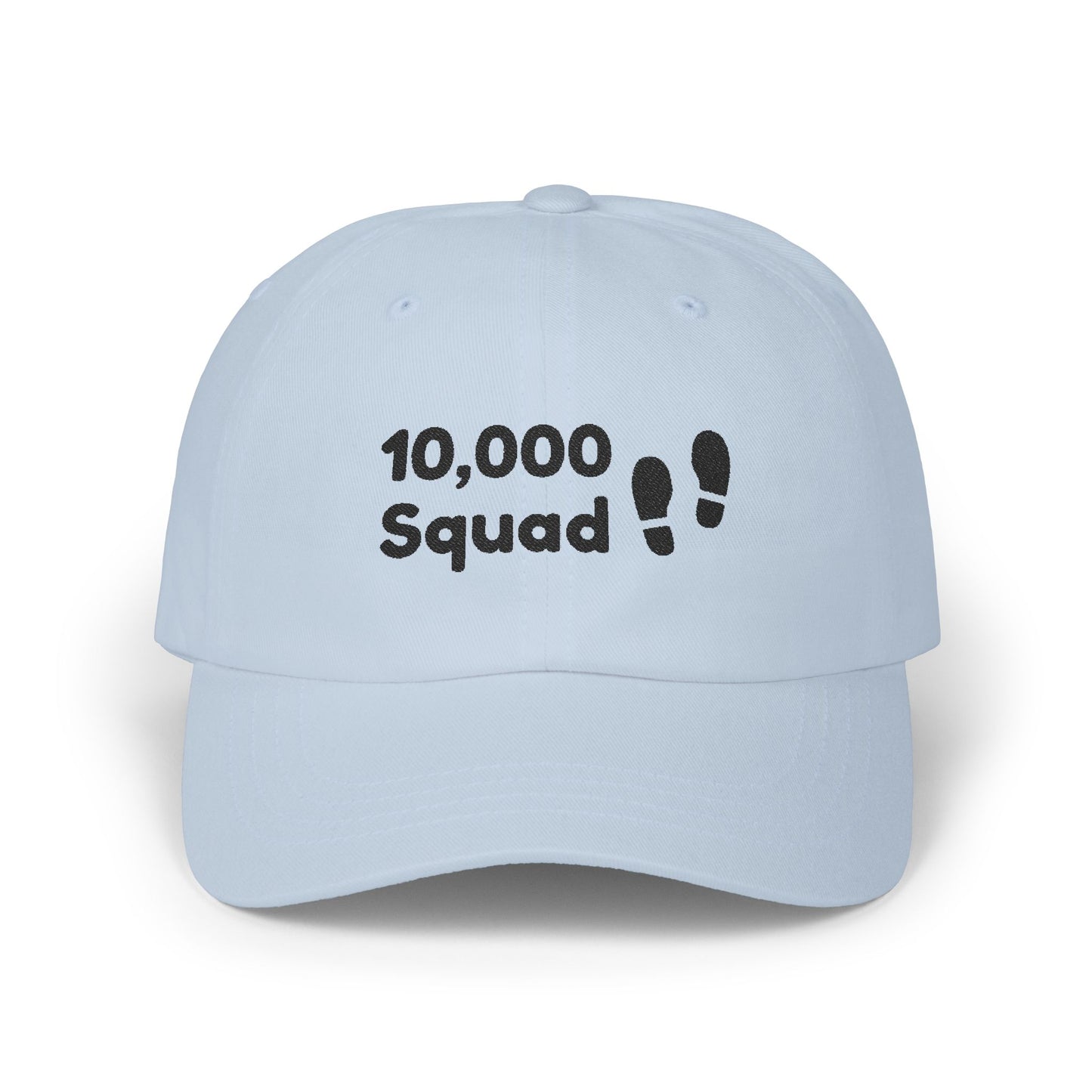 10,000 Steps Squad slogan women's, baseball cap, for walking 10,000 steps a day, keeping active, outdoor fitness, exercise, well-being statement hat