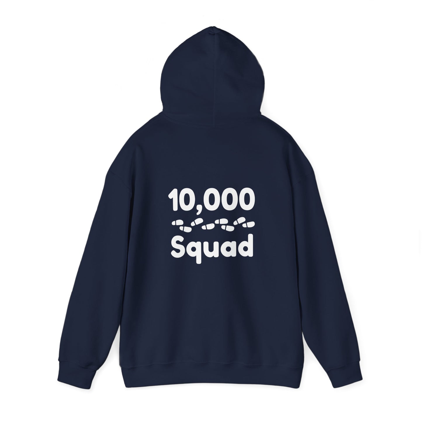 10,000 Steps Squad slogan women's, hoodie, for walking 10,000 steps a day, keeping active, outdoor fitness, exercise, well-being statement hoodie