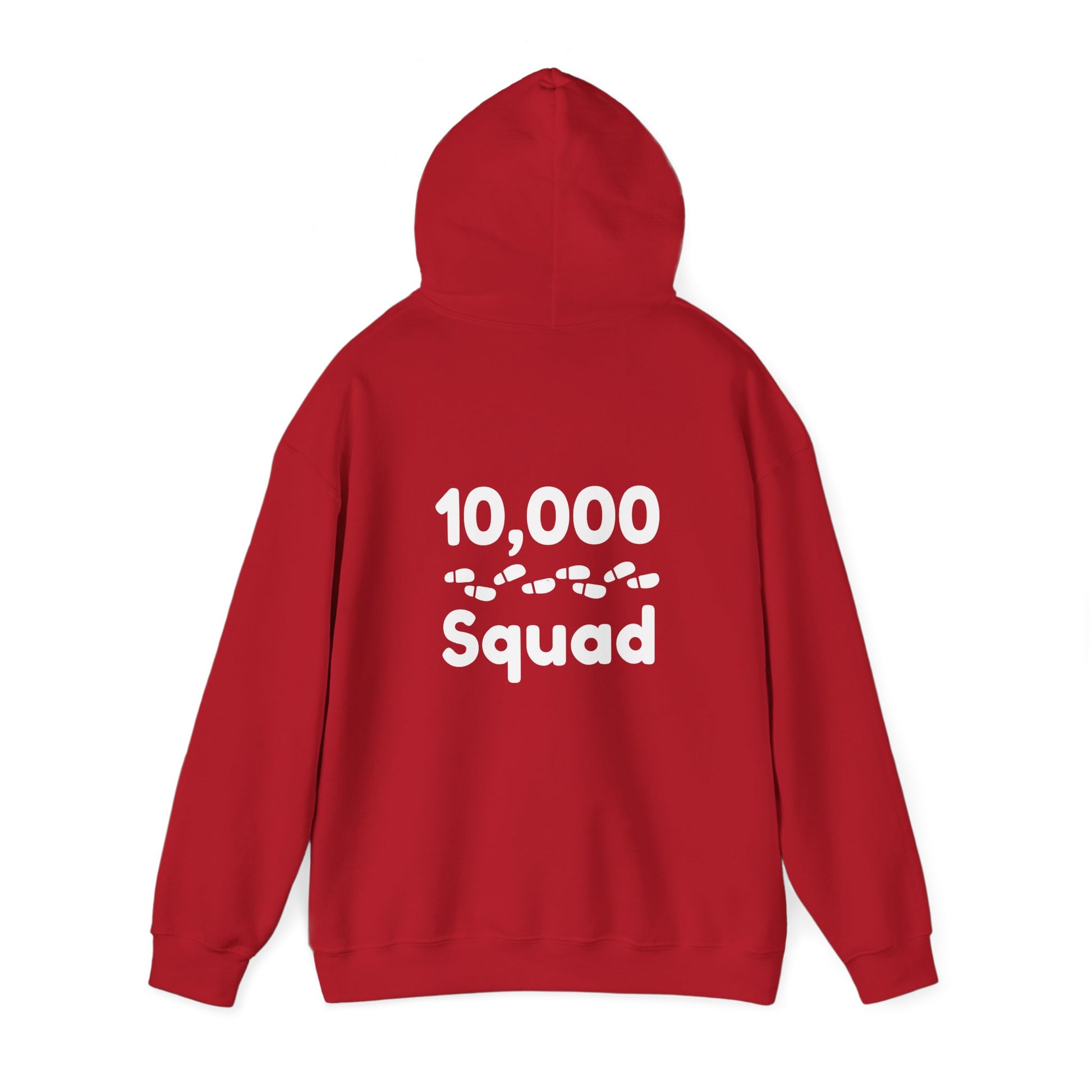 10,000 Steps Squad slogan women's, hoodie, for walking 10,000 steps a day, keeping active, outdoor fitness, exercise, well-being statement hoodie