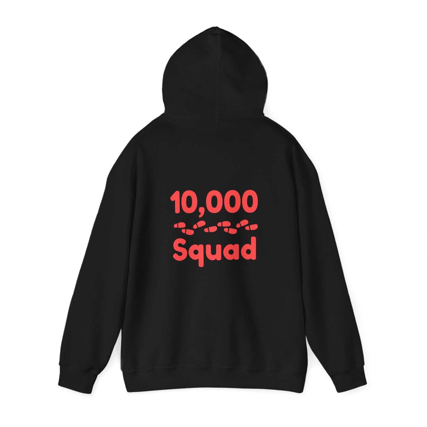 10,000 Steps Squad slogan women's, hoodie, for walking 10,000 steps a day, keeping active, outdoor fitness, exercise, well-being statement hoodie