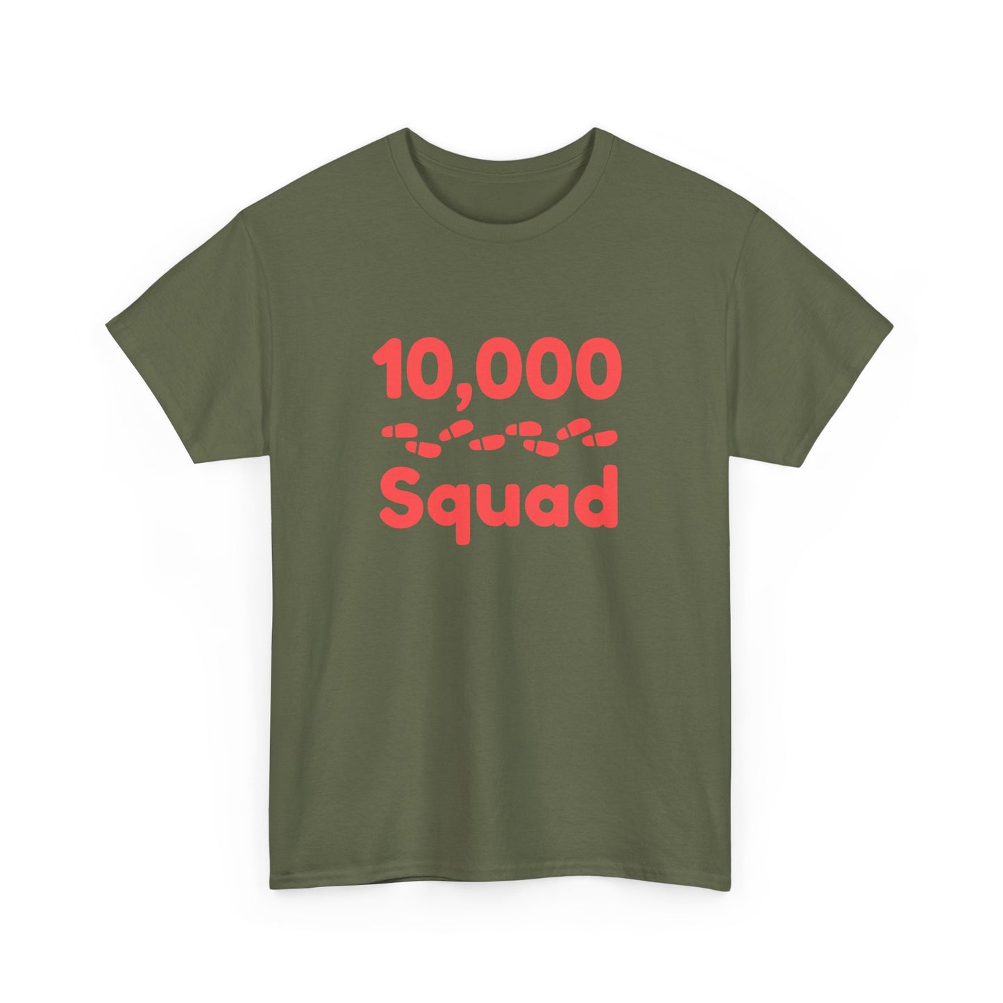 10,000 Steps Squad slogan women's t-shirt, for walking 10,000 steps a day, keeping active, outdoor fitness, exercise, well-being statement tee