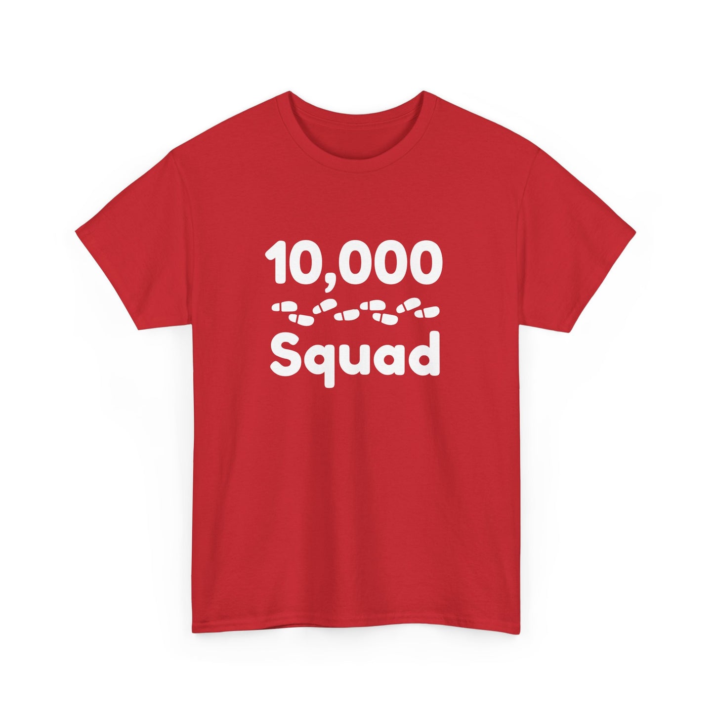 10,000 Steps Squad slogan women's t-shirt, for walking 10,000 steps a day, keeping active, outdoor fitness, exercise, well-being statement tee