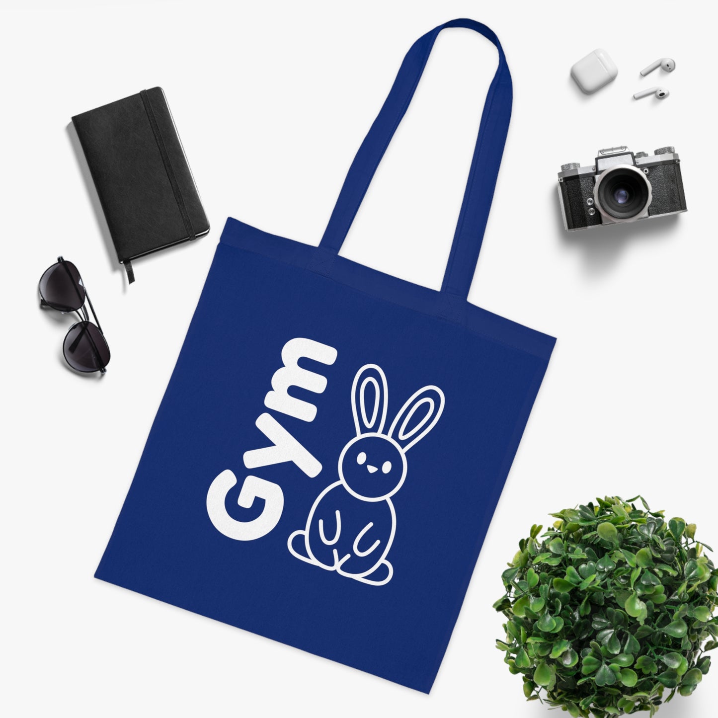 Gym Bunny slogan cotton tote bag, fitness, gym, workout, active lifestyle, bold, fun, quirky, cute, athleisure, statement bag