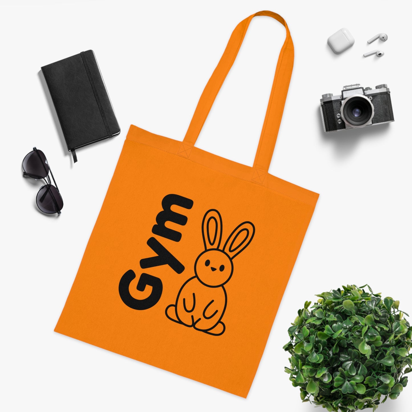 Gym Bunny slogan cotton tote bag, fitness, gym, workout, active lifestyle, bold, fun, quirky, cute, athleisure, statement bag
