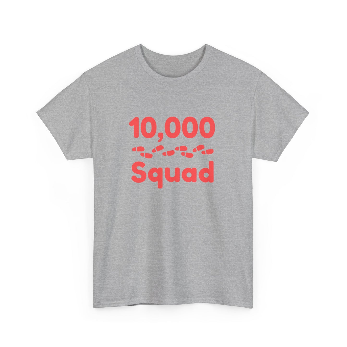 10,000 Steps Squad slogan women's t-shirt, for walking 10,000 steps a day, keeping active, outdoor fitness, exercise, well-being statement tee