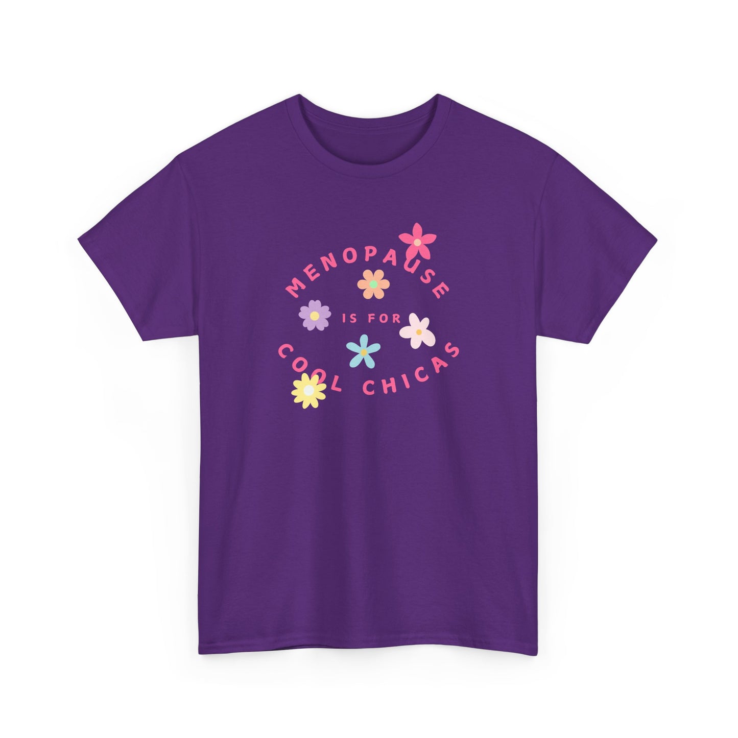 Menopause is for Cool Chicas slogan t-shirt, quirky, fun, empowering, age positive, bold, statement t-shirt, gift for peri-menopausal, menopausal and mid-life women