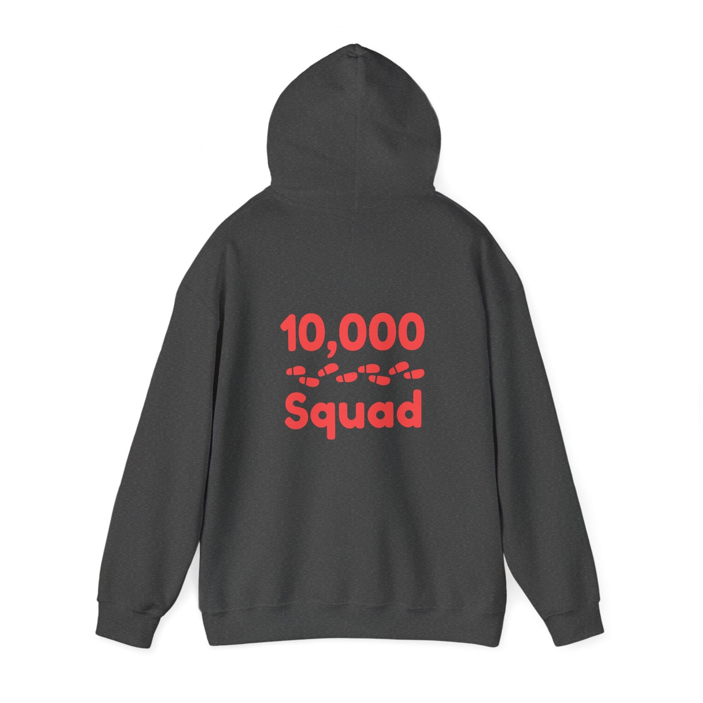 10,000 Steps Squad slogan women's, hoodie, for walking 10,000 steps a day, keeping active, outdoor fitness, exercise, well-being statement hoodie