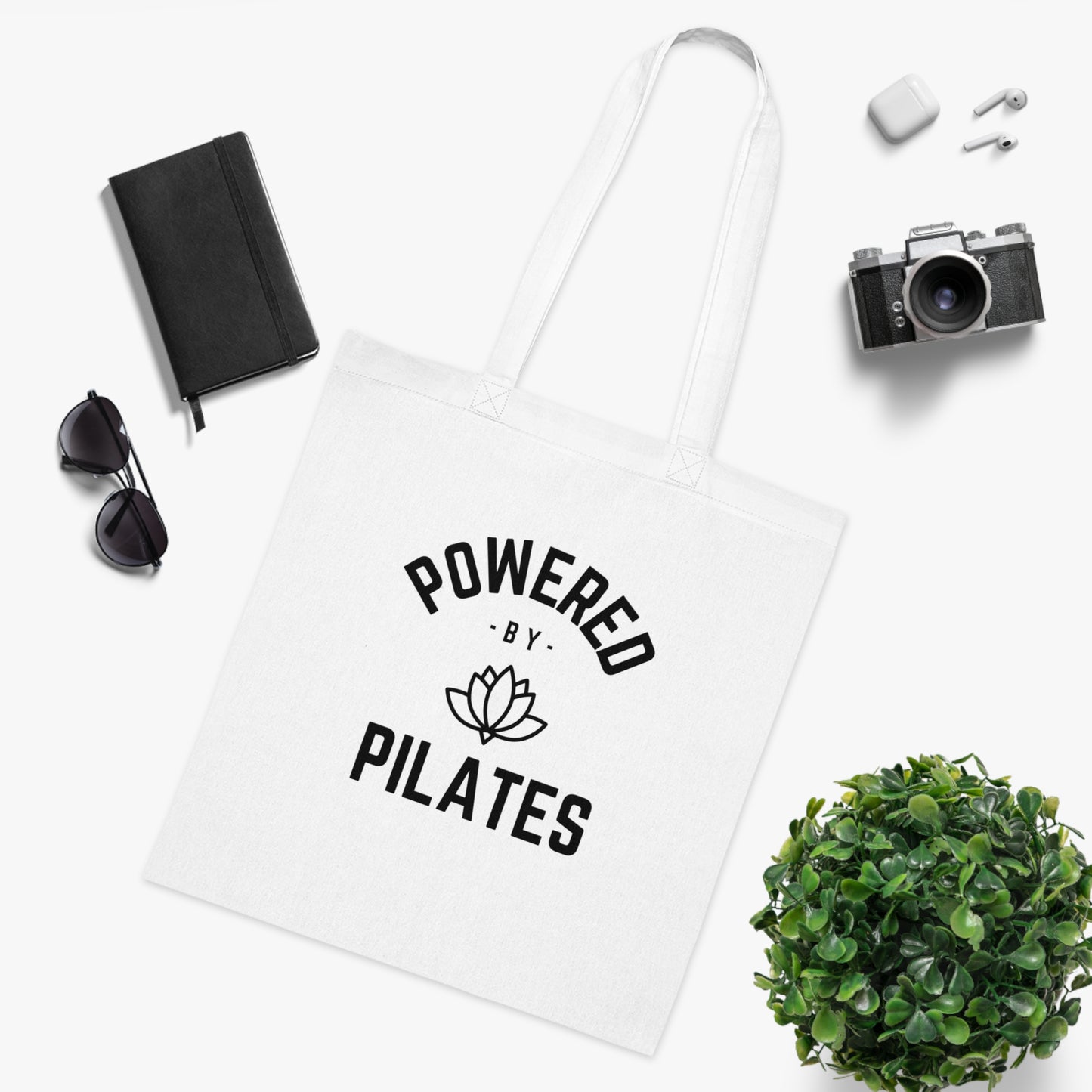 Powered by Pilates Cotton Tote Bag