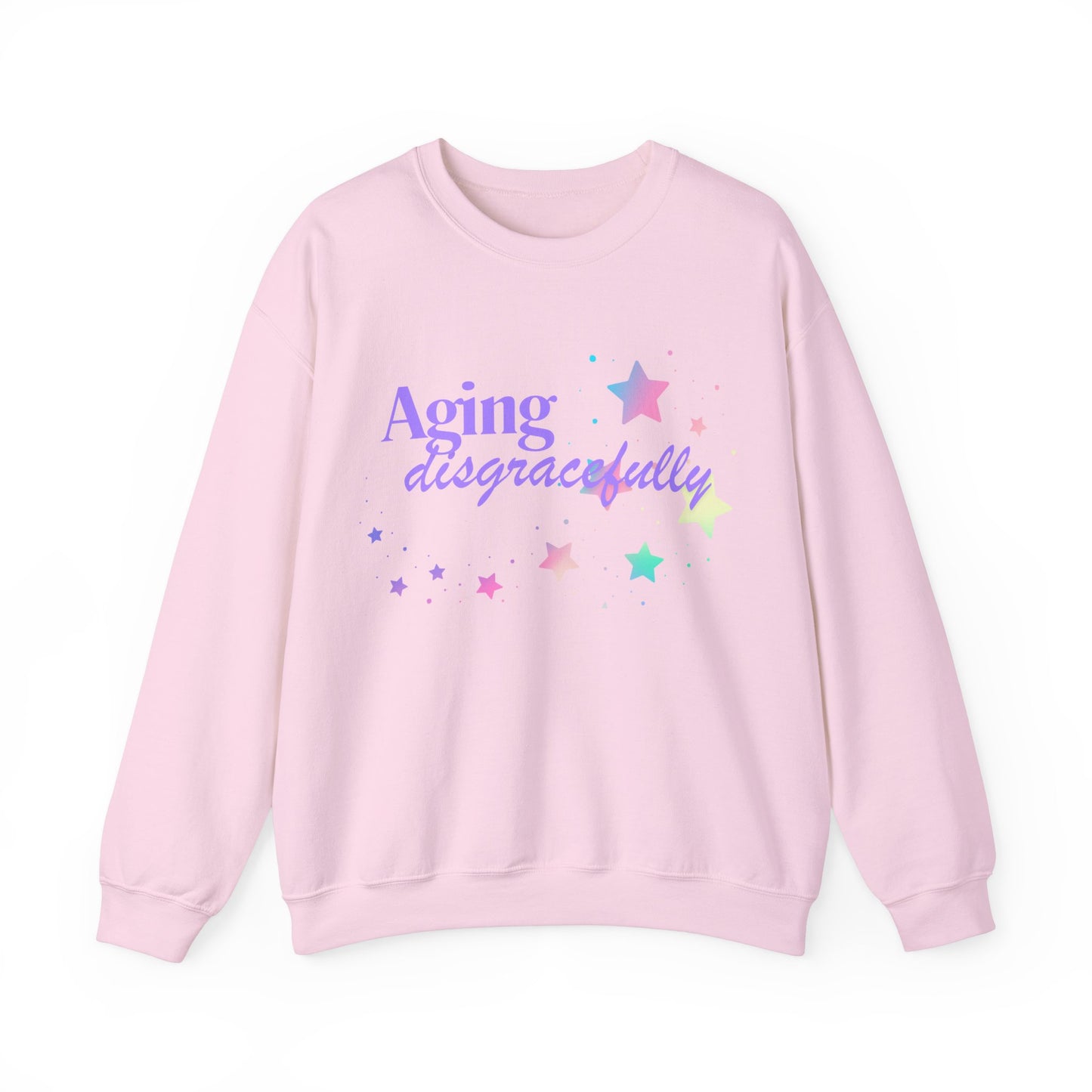 Aging Disgracefully slogan sweatshirt, fun, quirky, bold, age-positive statement top, gift for women embracing empowerment, freedom and confidence in midlife